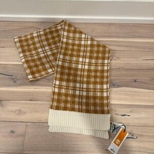 NWT Timberland orange and white plaid scarf